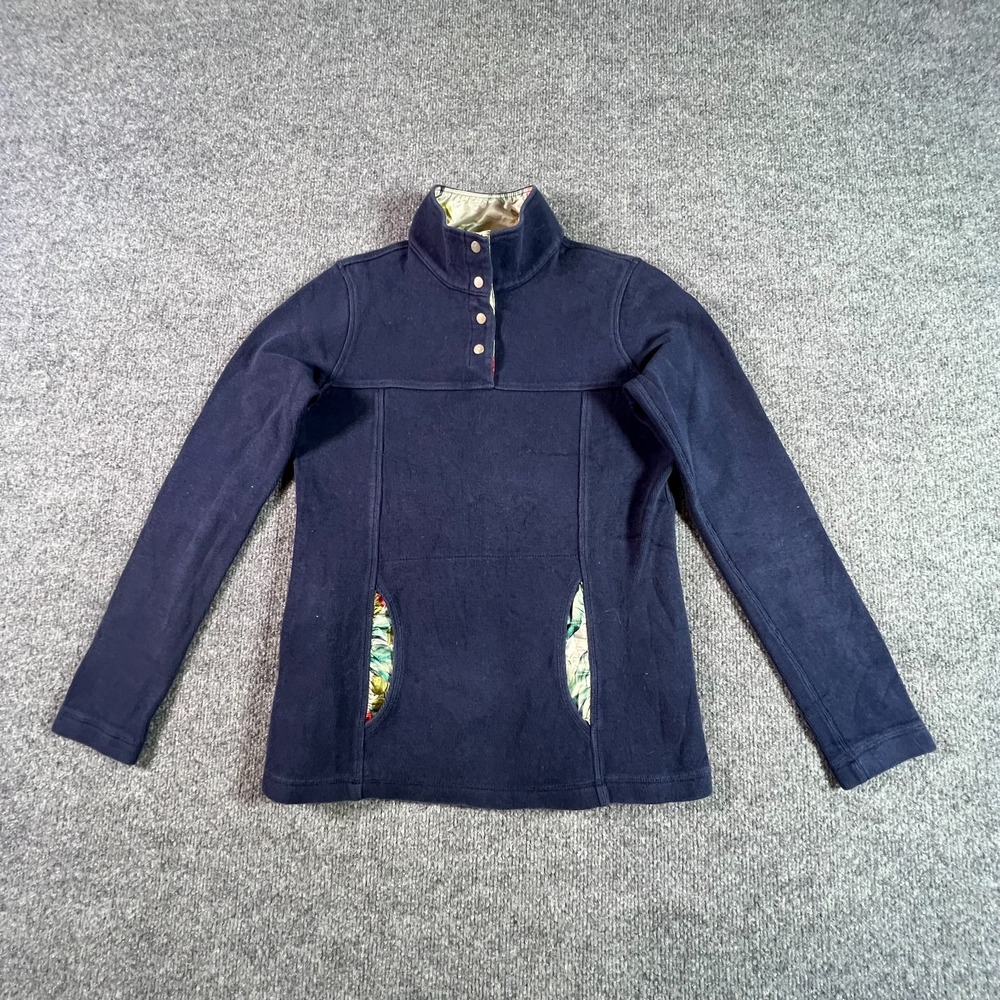Tommy Bahama Aruba Sweatshirt Women's XXS Blue Cotton Stand-Up Collar Stretch